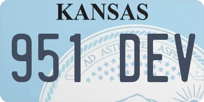 KS license plate 951DEV