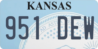 KS license plate 951DEW