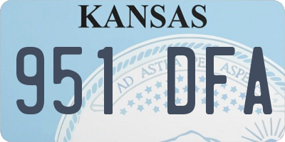 KS license plate 951DFA