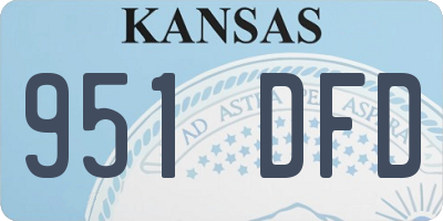 KS license plate 951DFD
