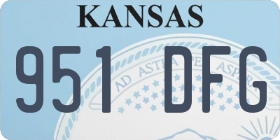 KS license plate 951DFG