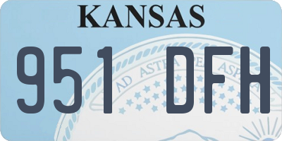 KS license plate 951DFH