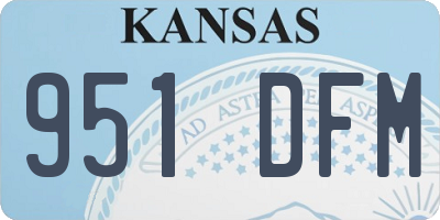 KS license plate 951DFM
