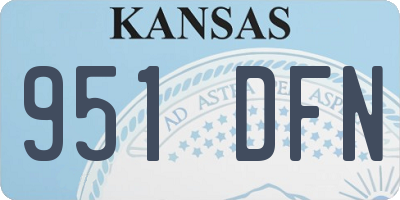 KS license plate 951DFN
