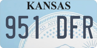 KS license plate 951DFR