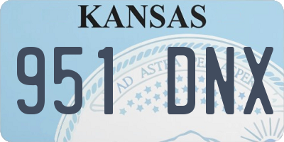 KS license plate 951DNX