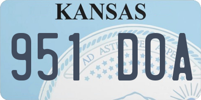 KS license plate 951DOA