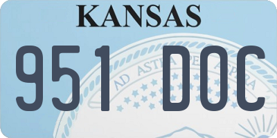 KS license plate 951DOC