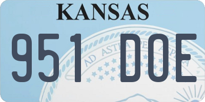KS license plate 951DOE