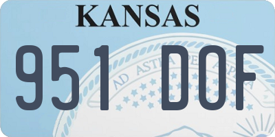 KS license plate 951DOF