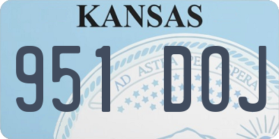 KS license plate 951DOJ