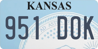 KS license plate 951DOK