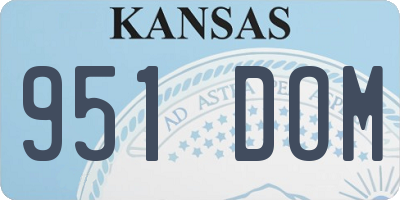 KS license plate 951DOM