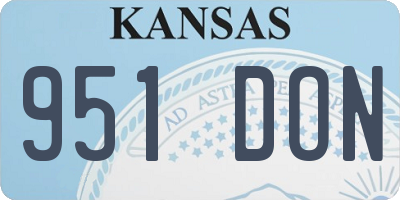 KS license plate 951DON