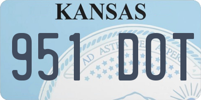 KS license plate 951DOT