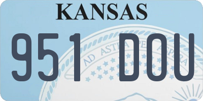 KS license plate 951DOU
