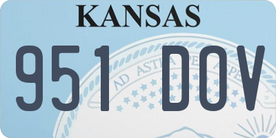 KS license plate 951DOV