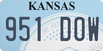 KS license plate 951DOW