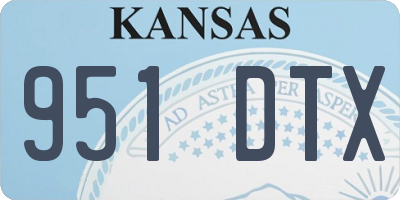 KS license plate 951DTX