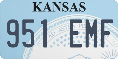 KS license plate 951EMF