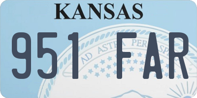 KS license plate 951FAR