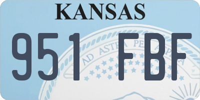 KS license plate 951FBF