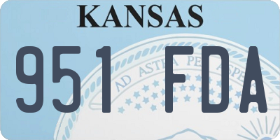 KS license plate 951FDA