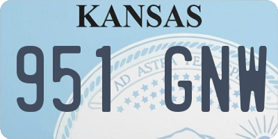 KS license plate 951GNW