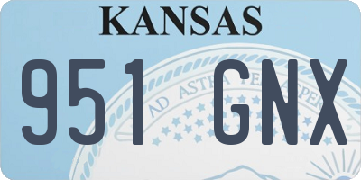 KS license plate 951GNX