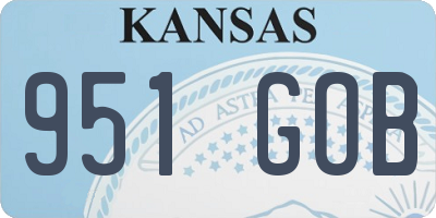 KS license plate 951GOB