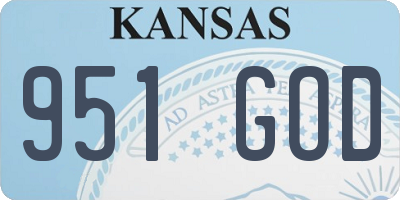 KS license plate 951GOD