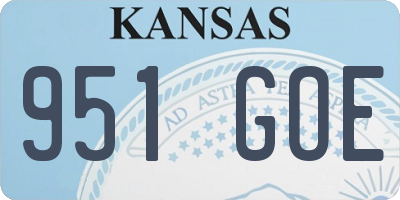 KS license plate 951GOE