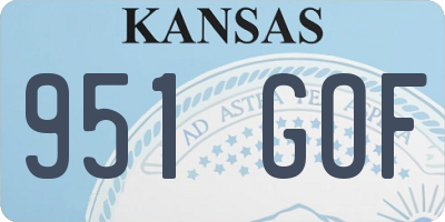 KS license plate 951GOF