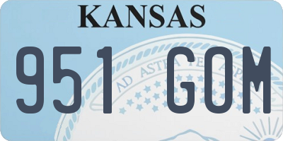 KS license plate 951GOM