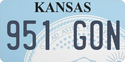 KS license plate 951GON
