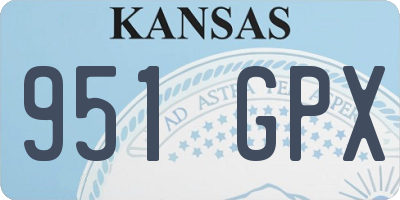 KS license plate 951GPX