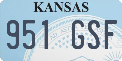 KS license plate 951GSF