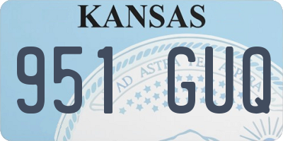 KS license plate 951GUQ