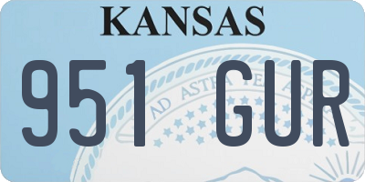 KS license plate 951GUR
