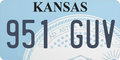 KS license plate 951GUV