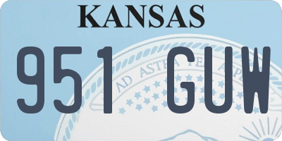 KS license plate 951GUW