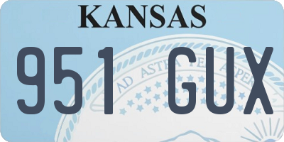 KS license plate 951GUX