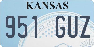 KS license plate 951GUZ
