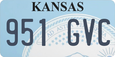 KS license plate 951GVC