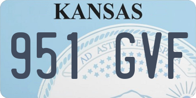 KS license plate 951GVF