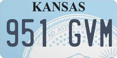 KS license plate 951GVM