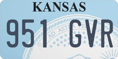 KS license plate 951GVR