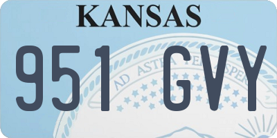 KS license plate 951GVY