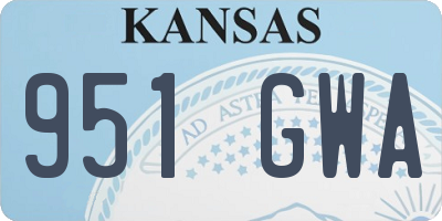 KS license plate 951GWA