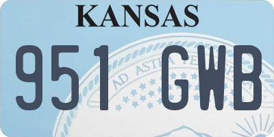 KS license plate 951GWB